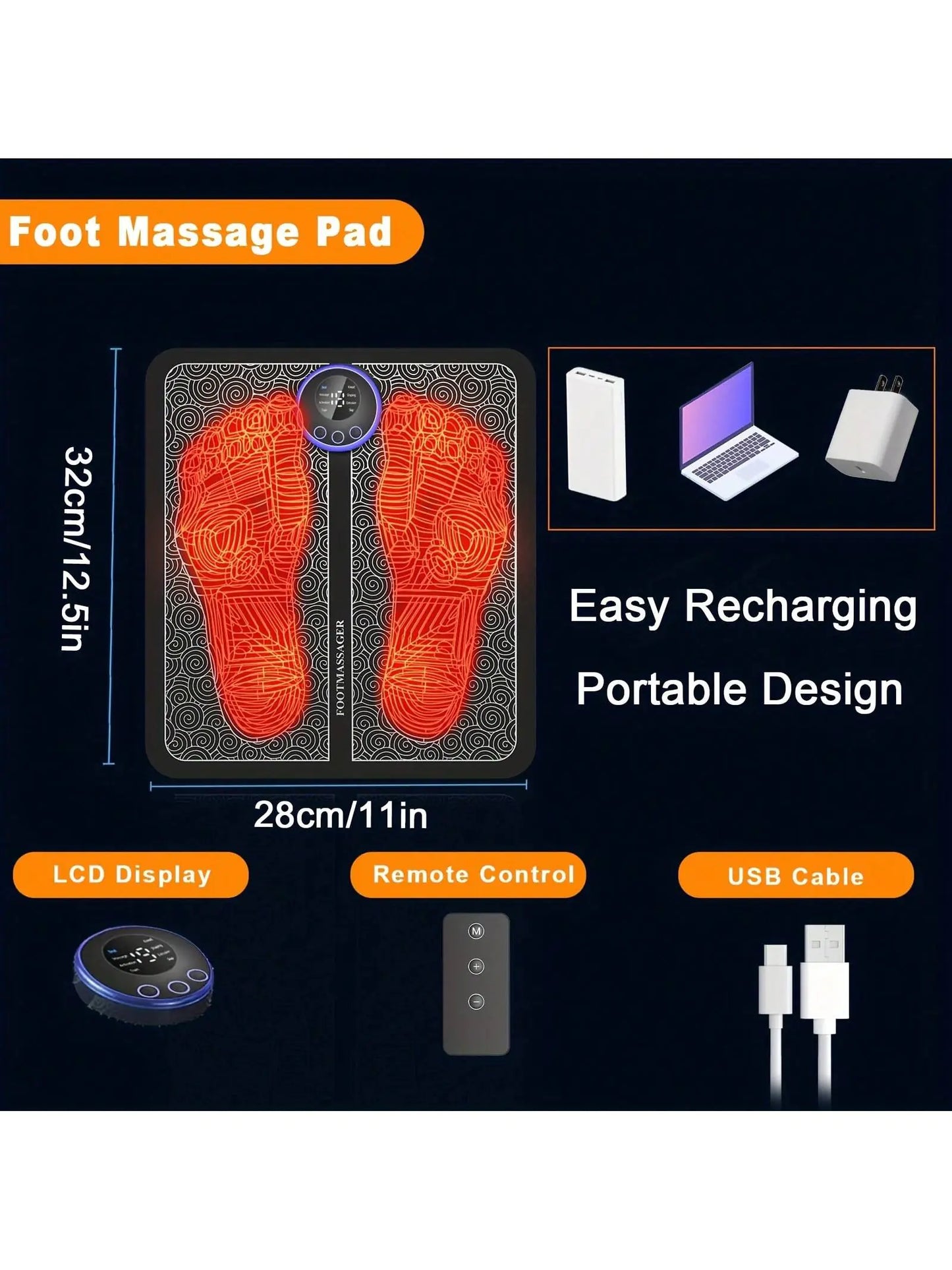 Portable Neuropathy Foot Massager Pad